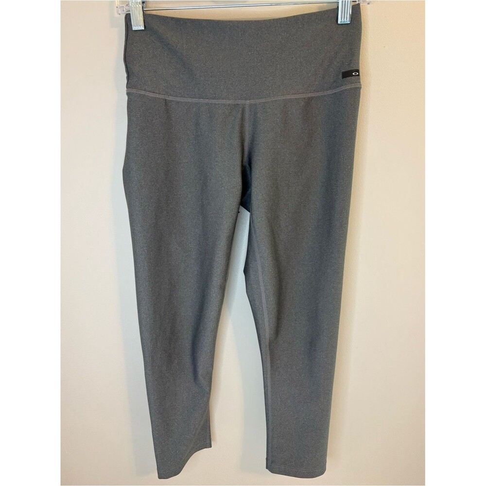 Oakley Gray Cropped Leggings Small High Rise Athletic Workout Pants